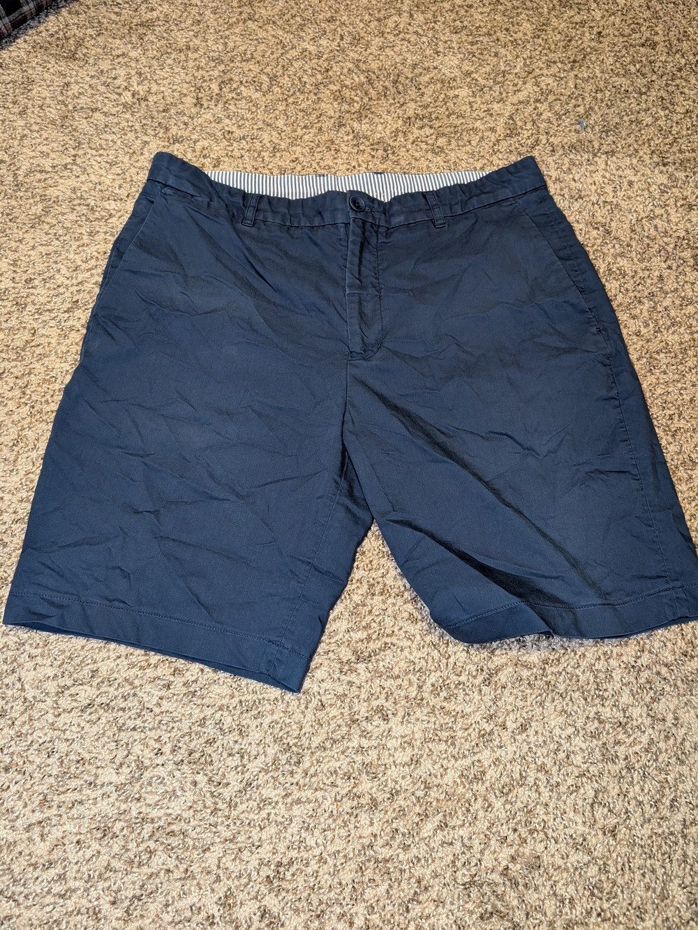 Men's Classic Navy Cotton Blend Stretch Shorts
